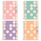Caderno Colegial Espiralado Criativo 80 Folhas Capa Cartao Com Blocos Autocolantes
