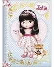 Caderno Costurado Colegial Jolie Folhas Desenhadas 80 Fls - Azul Caderno Costurado Colegial Jolie Folhas Desenhadas 80 Fls - Azul