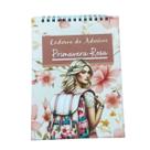 Caderno de Adesivos Bloco Sticker Book Temática Primavera Rosa