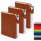 Caderno de bolso, diários, pacote com 3, porta-canetas e canetas