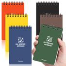Caderno de bolso impermeável POPYOLA 3x5 com 100 páginas pautadas, pacote com 6