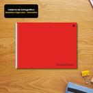 Caderno de Cartografia Desenho Capa Lisa Vermelho Sem Pauta Escolar Desenho Arte Cartografia Capa Dura Papel Resistente