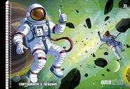 Caderno De Cartografia E Desenho 96 Folhas Capa Dura Outer Space Escola Faculdade Escritório Criatividade Arte Estudo