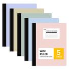 Caderno de composição SUNEE Wide Ruled 80 folhas, pacote com 5