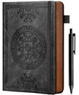 Caderno de Couro CAGIE - Capa Dura para Homens com Caneta - 290 Páginas