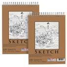 Caderno de Desenho Espiral U.S. Art Supply - 11x14 Polegadas, 100 Folhas