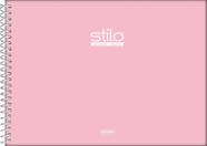 Caderno de desenho Jandaia stilo rosa espiral 80 folhas Caderno de desenho Jandaia stilo rosa espiral 80 folhas