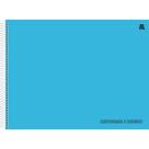 Caderno de Desenho Universitário Capa Dura Azul 60 Folhas Pacote com 5