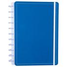 Caderno de Disco Reposicionável Blue Médio m Capa Dura com 9 Discos Metálicos e Elástico Azul