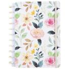 Caderno de Disco Reposicionável White Garden Médio m Capa Dura Floral 60 Folhas Pautadas e 20 Caderno de Disco Reposicionável White Garden Médio m Capa Dura Floral 60 Folhas Pautadas e 20