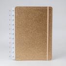 Caderno de discos shine dourado m -9 discos-80 folhas- disko