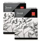 Caderno de esboços AGPtek 9x12cm 100 folhas 100g/m2, pacote com 2