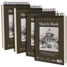 Caderno de Esboços Fuxi (4 Unidades) - 9x12cm, Espiral, 100 Folhas (100g/m²)