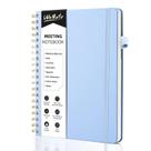 Caderno de reuniões WEMATE B5 PU Leather 200 páginas azul claro