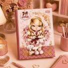 Caderno Decorado Capa Dura Brochura Colegial - Jolie - 80 Folhas - Tilibra - Caderno Decorado Capa Dura Brochura Colegial - Jolie - 80 Folhas - Tilibra -