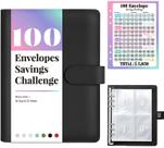 Caderno Desafio de Economia de Dinheiro Sooez com 100 Envelopes