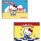 Caderno Desenho Universitário Capa Dura Hello KITTY 80 Folhas Pacote com 4