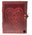 Caderno Diário de Couro MONTEXOO Celtic Heart 15x20cm - Marrom