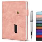 Caderno Diário Rosa A5 - Couro Forrado, 200 Páginas