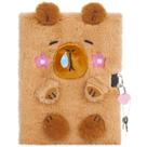 Caderno diário YOYTOO Capybara Plush com fechadura para meninas de 5 a 12 anos