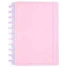 Caderno Disko All Rosa Capa Dura Grande G Disco Reposicionável