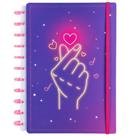 Caderno Disko Finger Heart Médio M Capa Dura Disco Reposicionável Caderno Disko Finger Heart Médio M Capa Dura Disco Reposicionável