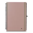 Caderno Eco Prático com Suporte para Caneta - 70 Folhas Pautadas em Bege - Dimensões: 21cm x 15,4cm