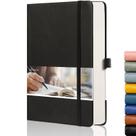 Caderno EMSHOI Dotted A5 256 páginas com capa de couro preta