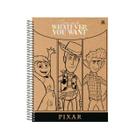 Caderno Escolar 1 Matéria 80Fls Pixar Com Adesivos Capa Dura
