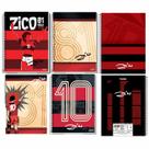 Caderno Escolar Capa Dura Espiral 1 Matéria Flamengo Zico com Poster 56x38 cm