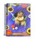 Caderno espiral 1/4 Anjos capa dura pequeno - 96 folhas - Lipast Com 04 unidades