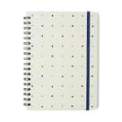 Caderno espiral bossa nova pautado 17x24 pontos off white 80 fls