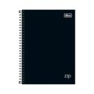 Caderno espiral capa dura 1/4 160 folhas Zip Preto - Tilibra