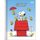 Caderno Espiral Capa Dura Universitário 1 Matéria Snoopy Fit 80 Folhas - Capa Azul Snoopy Casa Vermelha