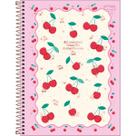 Caderno Espiral Capa Dura Universitário 10 Matérias Amarena 160 Folhas - Capa Com Borda Rosa E Cerejas Caderno Espiral Capa Dura Universitário 10 Matérias Amarena 160 Folhas - Capa Com Borda Rosa E Cerejas