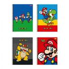 Caderno espiral capa dura universitário 1x1 80 folhas Super Mario - Foroni