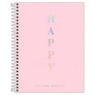 Caderno espiral capa plástica colegial 10 matérias happy 160 folhas