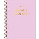 Caderno Espiral Capa Plástica Colegial Happy 10 Matérias 160 Folhas Tilibra Rosa Claro