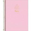 Caderno Espiral Capa Plástica Colegial Happy Rosa - Tilibra