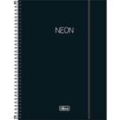 Caderno espiral capa plástica universitário 1 matéria neon 80 folhas