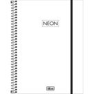 Caderno Espiral Capa Plástica Universitário 1 Matéria Neon Fit Masculino 160 Folhas - Capa Branca