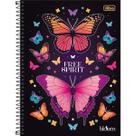 Caderno Espiral Grande Bloom Borboletas 10 Matérias 80 Folhas Capa Dura Tilibra Fofo Primavera Flores