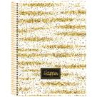Caderno Espiral (GRANDE) Happen 10 Matérias 160 Folhas Universitário - Animativa Fashion Glitter Dourado
