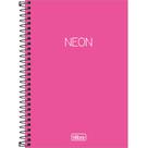 Caderno Espiral Tilibra Neon Pink 1/4 Sem Pauta 80 Folha 302562