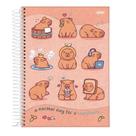 Caderno Espiral Universitário Capy Vibes 80 Folhas Jandaia Laranja