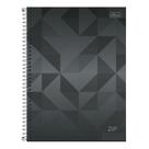 Caderno Espiral Universitário Zip Geométrico 10 Matérias Cinza - Tilibra