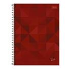 Caderno Espiral Universitário Zip Geométrico 10 Matérias Vermelho - Tilibra