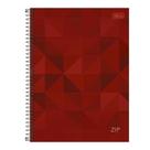 Caderno Espiral Universitário Zip Geométrico 10 Matérias Vermelho - Tilibra