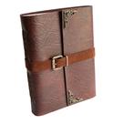Caderno Feito à Mão Couro Flexível A5 200 Folhas (Marrom)