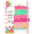 Caderno Feminina Com Discos 100 Folhas Pautadas De Tamanho A5 14,1*20,5 CM